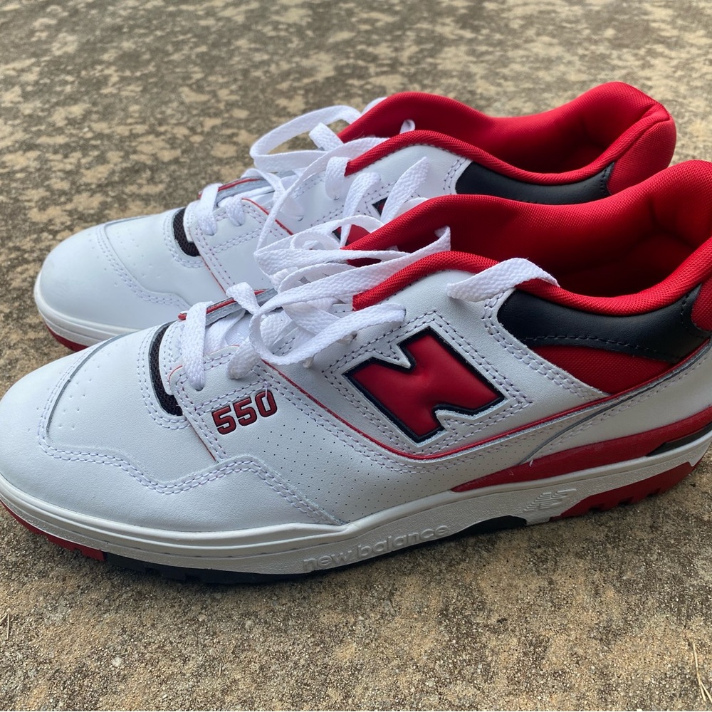 New Balance 550 White and Red Men's Sneakers